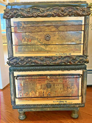 Vintage Cabinet Jewelry Box w/ Hidden Compartments