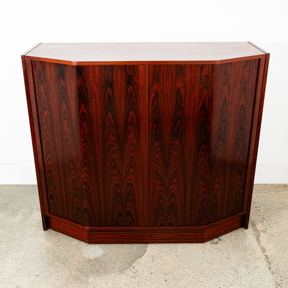 Mid Century Danish Modern Credenza Sideboard Rosewood Tambour Door Drawers Mcm