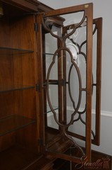 69202: KARGES Colonial Walnut Convex Glass Georgian Style Breakfront