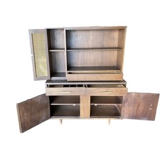 Mid-Century Danish Design Walnut Buffet Dry Bar w/ Hutch by Holman