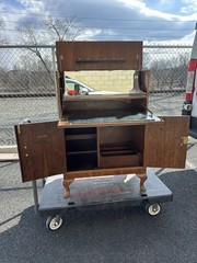 Vintage Mid-Century Modern Cherry Wood Bar Cabinet