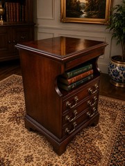 Mahogany Lamp Table Bedside Cabinet Bookcase Cupboard Pull Out Shelf