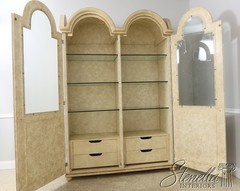 54933: Chinoiserie 2 Door Bonnet Top China Display Cabinet