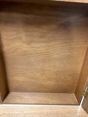 Vintage Farmhouse Louvered Wood Cabinet Rustic