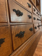 1800s Apothecary Hutch – Tiger Oak