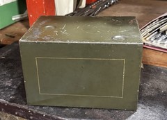 VINTAGE 1920’S O.A. CO. CHRISTMAS CLUB METAL CARD CATALOG FILE CABINET Green