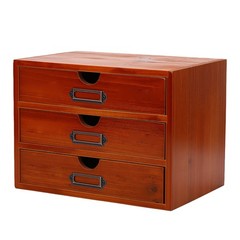 Stackable Apothecary Cabinet 3 Drawer Desk Organizer Vintage Library