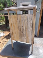 Antique Vintage Metal Glass Medical Dental Cabinet