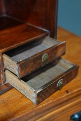 Antique Apothecary Cabinet Wood Drawer Shelf Organizer Vintage Counter Display