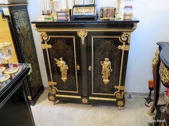 Stamped Vve SORMANI cabinet Furniture L XIV with 2 doors Boulle marquetry 19th