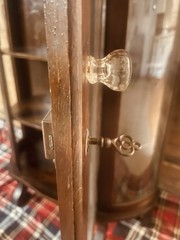 Antique Solid Oak Beautiful Unique Curved Glass Curio China Cabinet