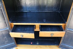Chinese Antique 2 Drawer 2 Door Bedroom Armoire Wardrobe Cabinet