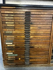 Hamilton MFG 50 CO Drawer Typeset Blueprint Printers Cabinet Antique Solid Wood