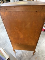 Antique French Mahogany & Ormolu Vitrine With Vernis Martin Panels c1890