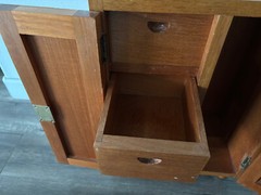 Antique Wood Guatemalan Jewelry Cabinet/Cupboard w/Inlay PLEASE READ