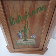 Vintage Norwegian Hand Painted Corner Cabinet Halsobrunn Health Folk Art Turns