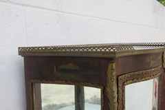French Late 1800s Hand Painted Vitrine Display Curio Cabinet Cupboard 6078