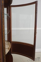 L72780: PAINES Vernis Martin Bow Front Mahogany Vitrine Display Cabinet