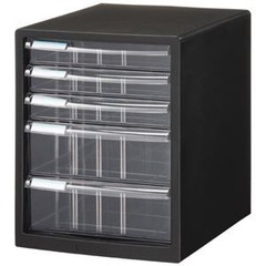 Nakabayashi A4 Vertical Letter Case, 5 Drawer (3S/2D), Black