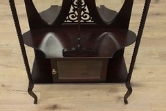 Art Nouveau Antique Etagere Curio Display, Beveled Mirrors #53124