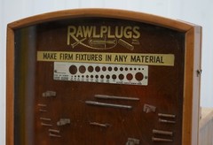 VERY RARE 1950’S RAWL PLUG SALES CABINET WITH TILL DRAWERS AND DISPLAY SECTION