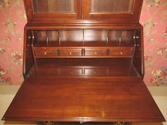 Ethan Allen Georgian Court Cherry Glass Top Drop Front Secretary Desk 11 9224