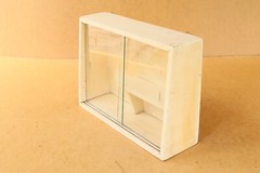 Vintage Wooden Medical Box First Aid Chest Cupboard Shelf Rustic 1970s Tag