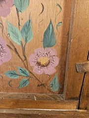 Vintage Wooden Cupboard Cabinet Hand Painted Floral Bathroom Storage
