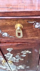 Vintage Cabinet Temple Lacquer Wooden Brass