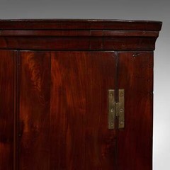 Antique Bow Front Corner Cabinet, English, Wall Cupboard, Georgian, Circa 1770