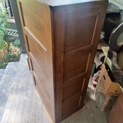 Antique Oak 4-Drawer Filing Cabinet Library Bureau for a Corner