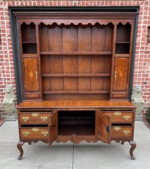 Antique English Plate Dresser Sideboard Server GEORGIAN Era Oak and Mahogany