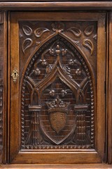 Cupboard / Cabinet, Credence, French, Gothic Revival, Highly Carved, Oak, 1800’s