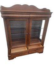 66547 BROYHILL China Cabinet Bookcase Curio w/ 4 Drawers and Plate Glass Shelves