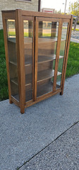 Mission Arts & crafts antique Oak China display Cabinet