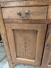 Late 1800 antique oak pie safe, a utilitarian cupboard designed for storage
