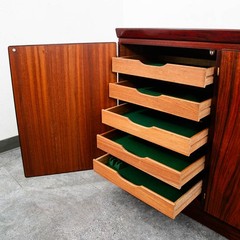 Mid Century Danish Modern Credenza Sideboard Cabinet Rosewood Skovby Drawers Mcm