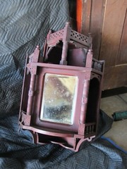 Antique victorian hanging corner cupboard ornate carved eastlake aesthetic