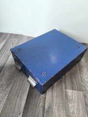 Vintage Metal 2 Drawer Index Card File Cabinet, Unbranded, Shabby Paint blue