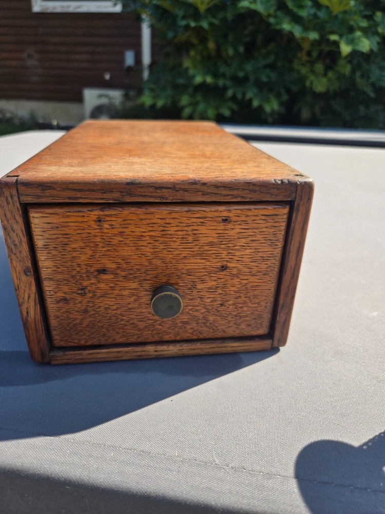 VINTAGE ONE DRAWER OAK LIBRARY INDEX FILE