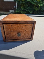 VINTAGE ONE DRAWER OAK LIBRARY INDEX FILE