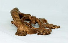 INCREDIBLE SET FOUR 18th 19thC NEOCLASSICAL GILT METAL CHEST of DRAWER HANDLES