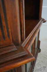 68103: Italian Continental Distressed Finish 2 Piece Bookcase Cabinet