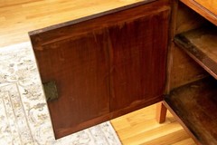 Antique American Two Door Cabinet With Custom Glass Top