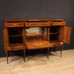 Bar cabinet inlaid wood furniture vintage sideboard commode 20th century