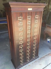 Antique AMBERG Patent Filing Walnut FILE LETTER CABINET M.Ohmers son 36 Shelfs