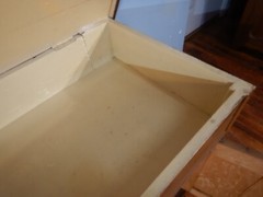 Antique German Pine Dry sink Cupboard Lift Top Original Grain Painted drysink
