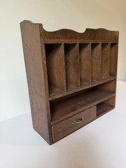 Old Time Wood Wooden Desk Office Letter Drawer Box Organizer | Ready to Hang