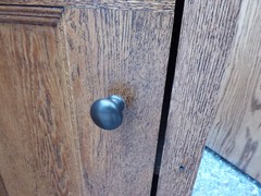 PRETTY custom made OAK kitchen corner CABINET salvaged quartersawn OAK board 34″