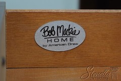 67948: AMERICAN DREW Bob Mackie Mixed Wood Media Cabinet